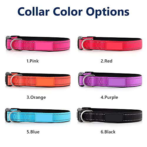 Customized Reflective Dog Collars with Personalized Name & Number