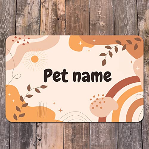 Custom Pet Food Mat with Personalized Name for Cats and Dogs