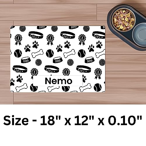 Personalized Pet Food Mat with Non-Slip Rubber