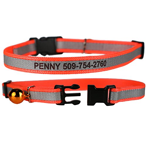 Personalized Reflective Cat Collar with Safety Release Buckle
