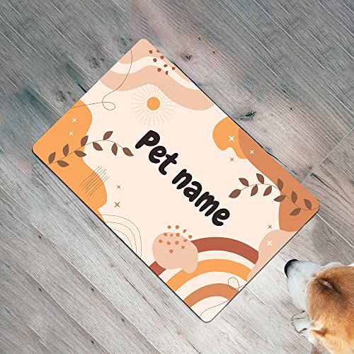 Custom Pet Food Mat with Personalized Name for Cats and Dogs