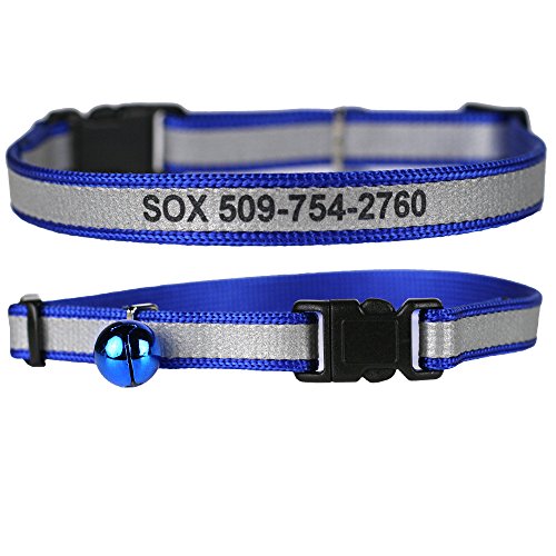Personalized Reflective Cat Collar with Safety Release Buckle