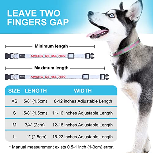 Personalized Reflective Dog Collar with Embroidered Name and Number