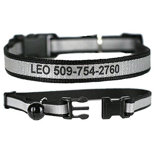 Personalized Reflective Cat Collar with Safety Release Buckle