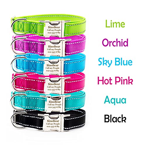 Personalized Reflective Dog Collar with Name & Contact Info
