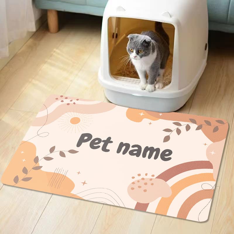 Custom Pet Food Mat with Personalized Name for Cats and Dogs