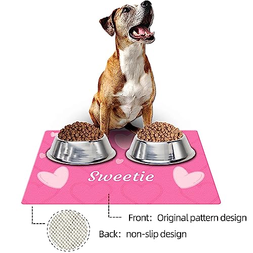 Personalized Waterproof Dog Food Mat with Non-Slip Design