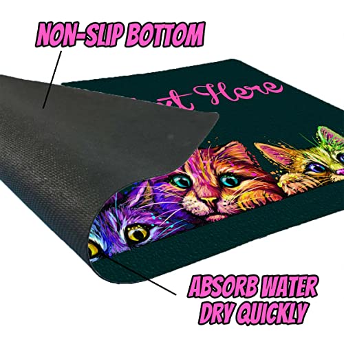 Personalized Cat Food Mat - Non-Slip, Easy Clean (USA)
