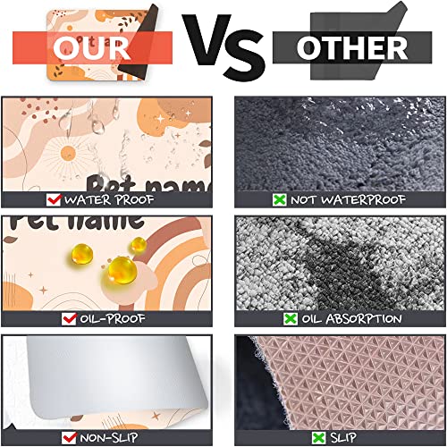 Custom Pet Food Mat with Personalized Name for Cats and Dogs