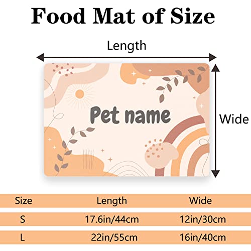 Custom Pet Food Mat with Personalized Name for Cats and Dogs