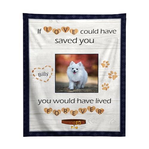 Custom Dog Memorial Photo Blanket for Bereavement Gift