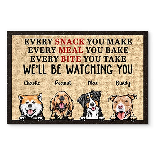 Personalized Funny Dog Decorative Mat - Custom Pet's Name