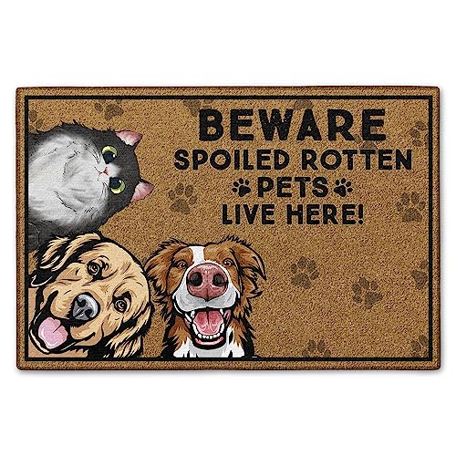 Custom Pet Welcome Mat for Spoiled Pets