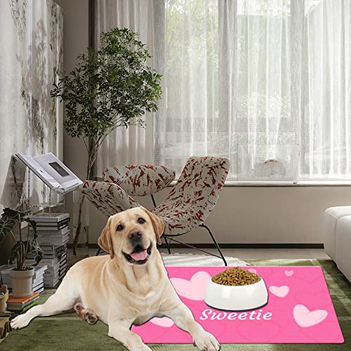 Personalized Waterproof Dog Food Mat with Non-Slip Design