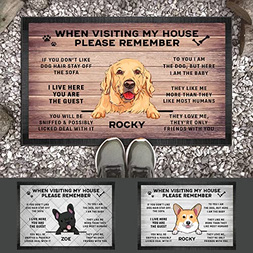 Custom Dog Name Funny Rules Welcome Doormat