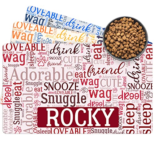 Personalized Dog Food Mat in 15 Patterns, 3 Sizes