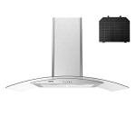 CIARRA 90cm Curved Glass Wall Cooker Hood