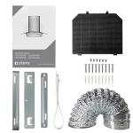 CIARRA 90cm Curved Glass Wall Cooker Hood