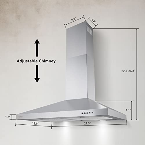 30 inch Stainless Steel Wall Mount Range Hood