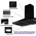 Black 24" Ducted/Ductless Range Hood with LED Light
