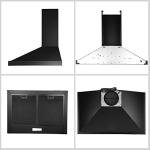 Black 24" Ducted/Ductless Range Hood with LED Light