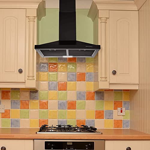 Black 24" Ducted/Ductless Range Hood with LED Light