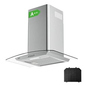 Curved Glass Cooker Hood with Carbon Filter