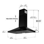 Black 24" Ducted/Ductless Range Hood with LED Light