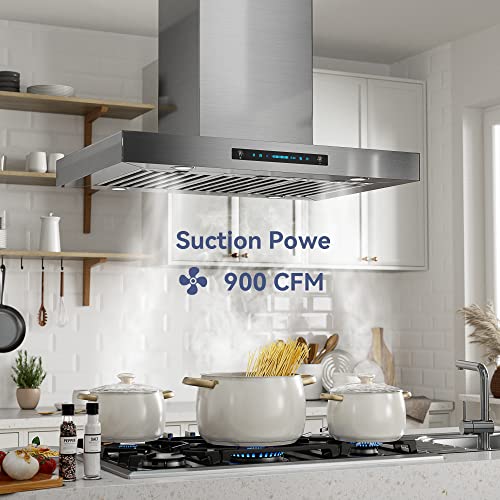 36" Stainless Steel Island Mount Range Hood