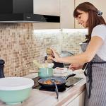 60cm Black Range Hood with Touch Controls