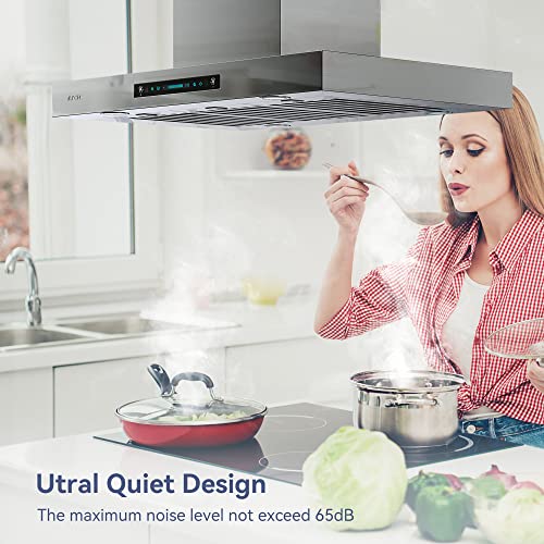 36" Stainless Steel Island Mount Range Hood
