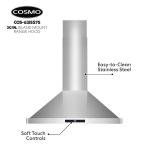 Stainless Steel Island Range Hood with LED Lighting