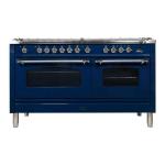 ILVE Nostalgie 60" Dual Fuel Range in Midnight Blue/Chrome