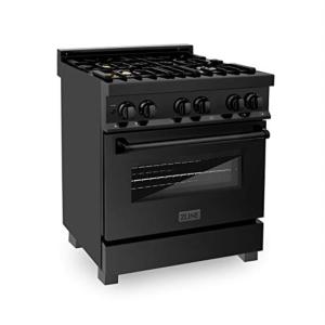 ZLINE 30" Dual Fuel Range in Black Stainless