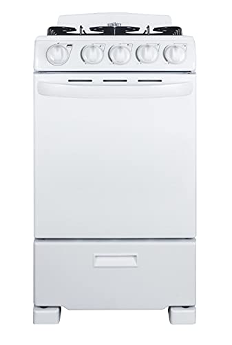 Summit 20" Gas Range with 4 Burners and Oven