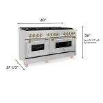 ZLINE 60" Dual Fuel Range with Gold Accents