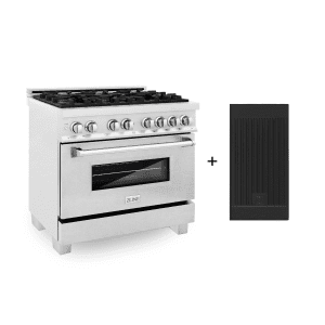 ZLINE Dual Fuel Range with Griddle and Brass Burners