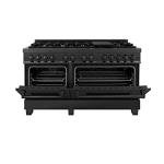 Black Stainless Steel Range with Brass Burners