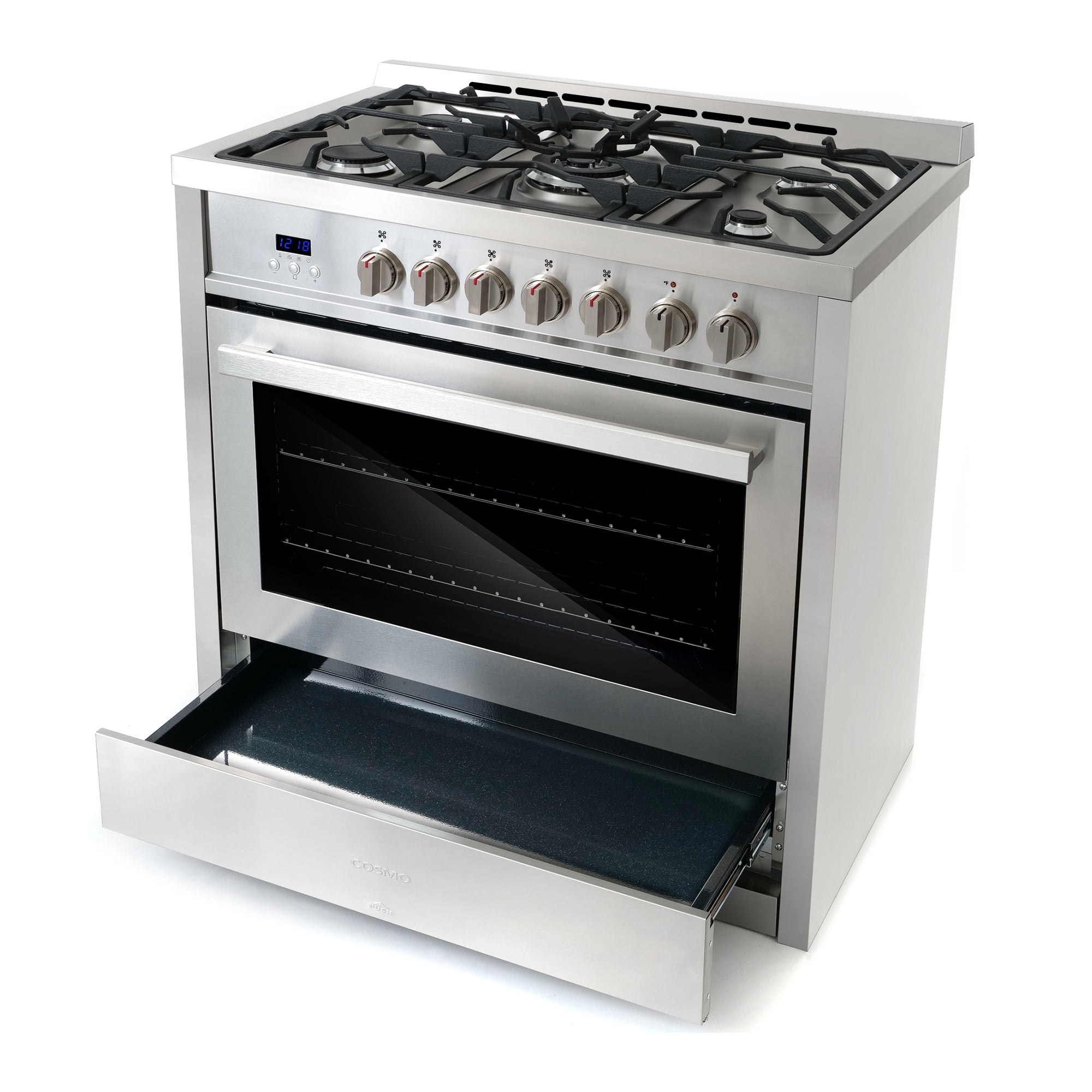 Cosmo Single Oven Dual Fuel Range in Stainless Steel