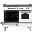 Ilve 40" Dual Fuel Nostalgie Range in White