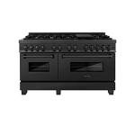 Black Stainless Steel Range with Brass Burners