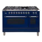 ILVE Nostalgie 48" Dual Fuel Range - Midnight Blue/Chrome