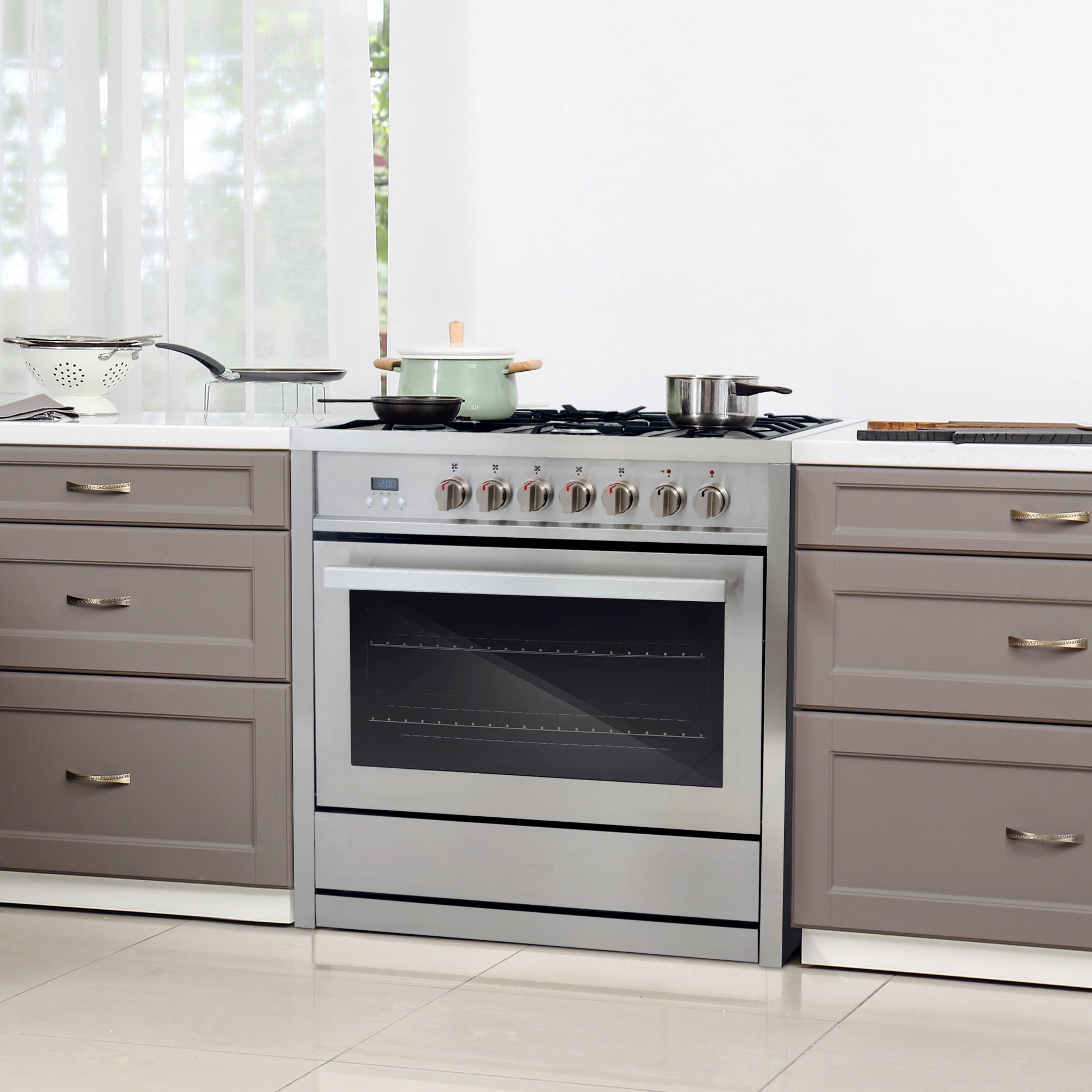 Cosmo Single Oven Dual Fuel Range in Stainless Steel