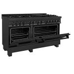 Black Stainless Steel Range with Brass Burners
