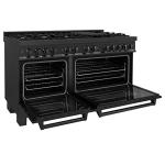 Black Stainless Steel Range with Brass Burners