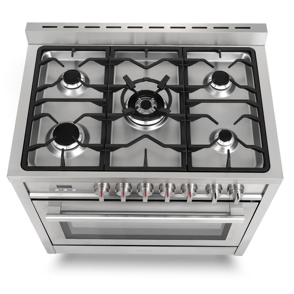 Cosmo 36" Commercial Dual Fuel Range in Stainless Steel