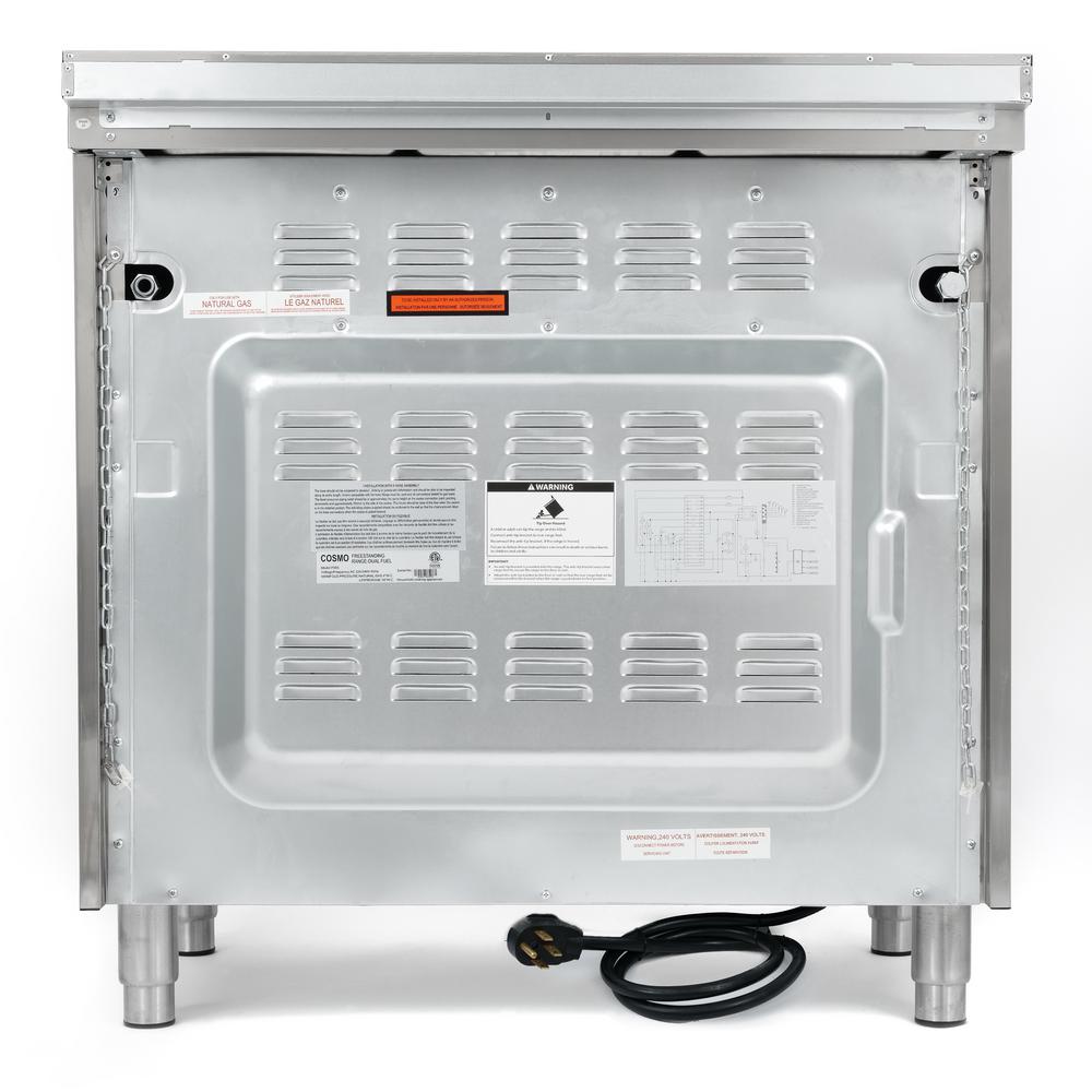 Cosmo 36" Commercial Dual Fuel Range in Stainless Steel