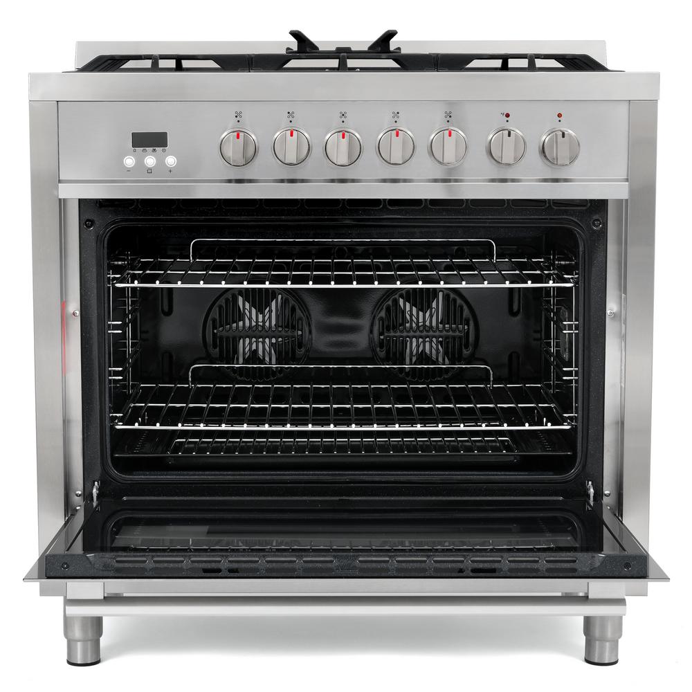 Cosmo 36" Commercial Dual Fuel Range in Stainless Steel