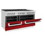 ZLINE Professional Dual Fuel Range with Red Gloss Door