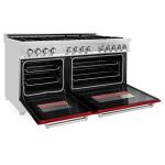 ZLINE Professional Dual Fuel Range with Red Gloss Door
